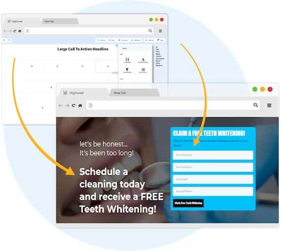 lead gen funnel feature example